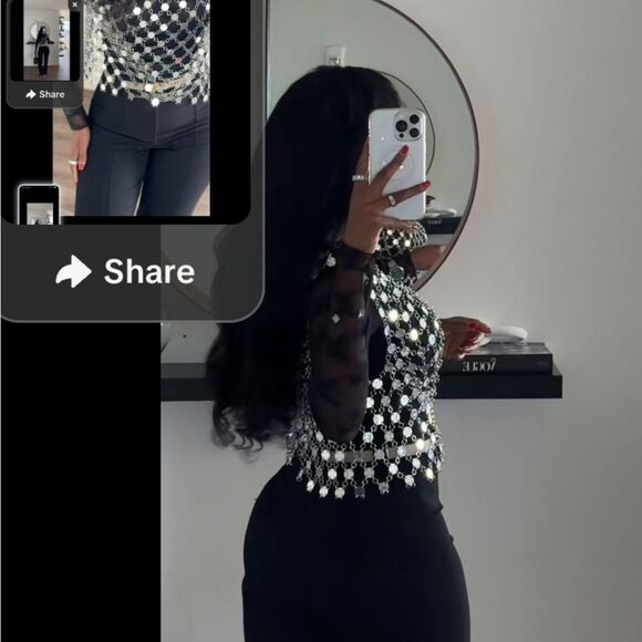 Zara NWT jewel crop top 4813/308 - Picture 2 of 10